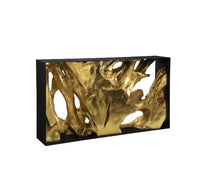 Cast Root Gold Leaf Wood Framed Small Console Table