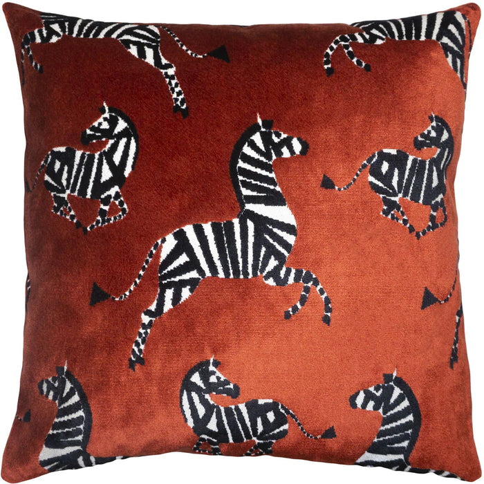 Red Zebra Throw Pillow Cover - Designer Collection