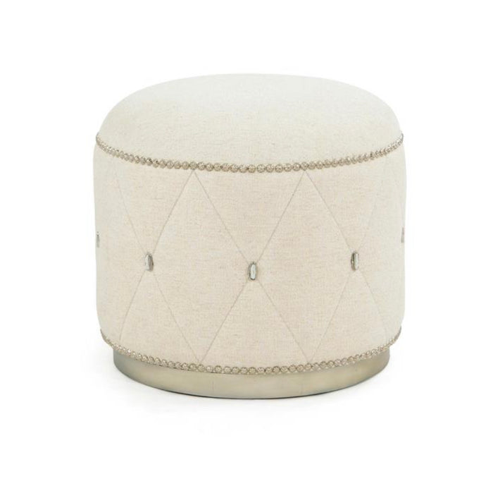 Grace Ivory Fabric Ottoman - Luxury Living Collection