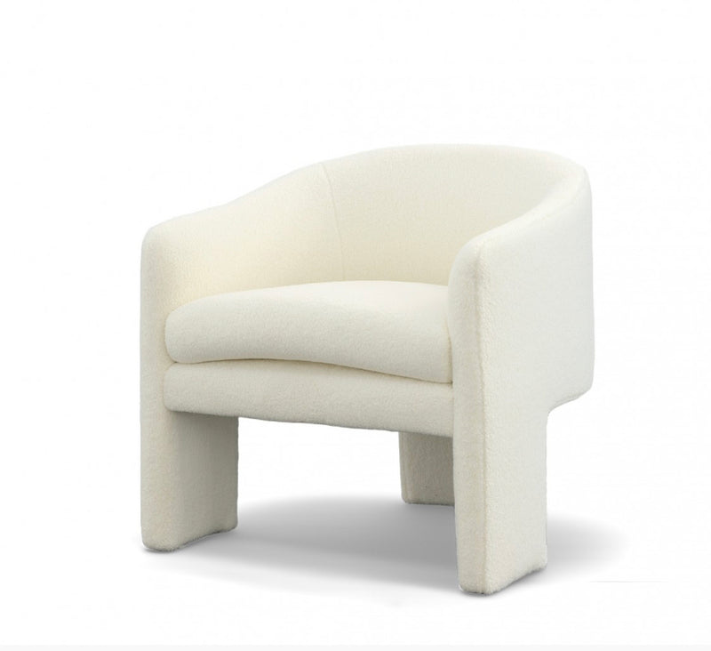 Donya Modern Off-White Fabric Accent Chair