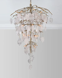 Xali Glass Leaf Twenty-Six-Light Chandelier - Luxury Living Collection