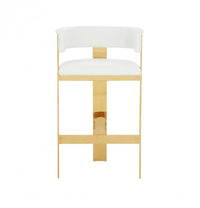 Divine White & Gold Bar Stools - Luxury Living Collection