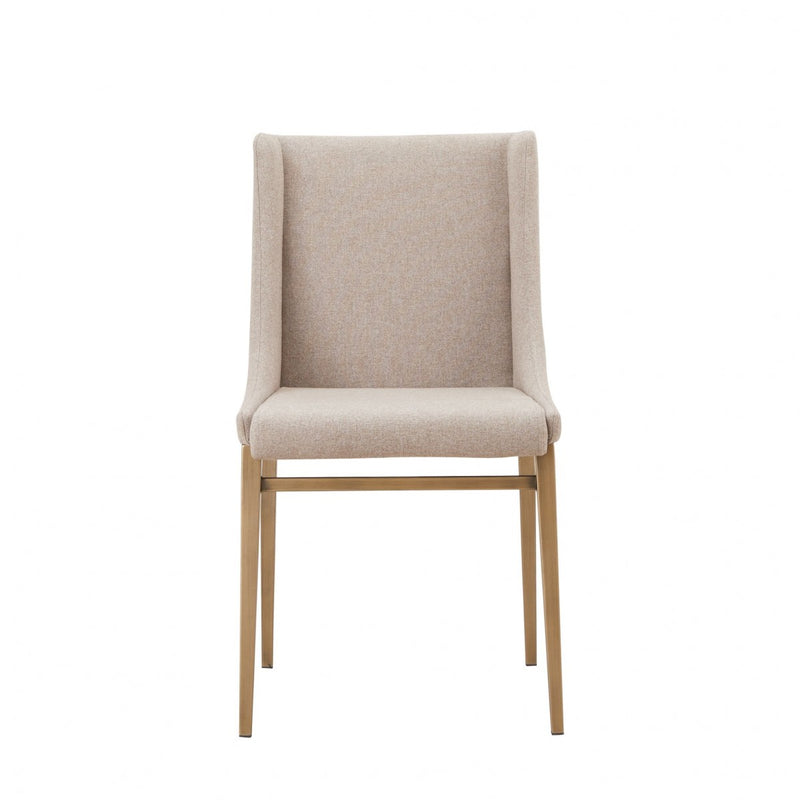 Sita Beige & Brass Dining Chair (Set of 2)