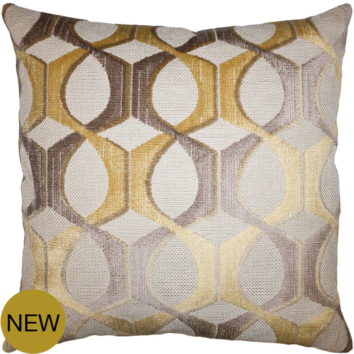 Grey & Gold Patterned II Throw Pillow Cover - Designer Collection