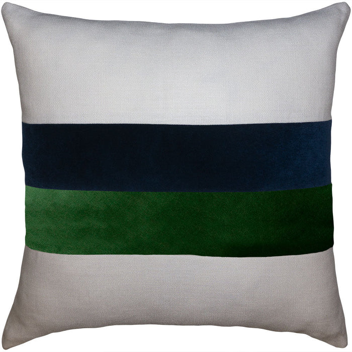 Blue & Emerald Stripe Throw Pillow Cover - Designer Collection