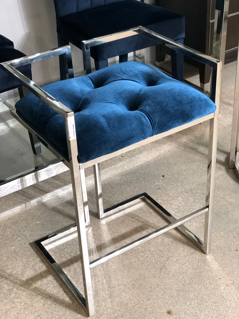 Novus Blue Velvet Counter Chair