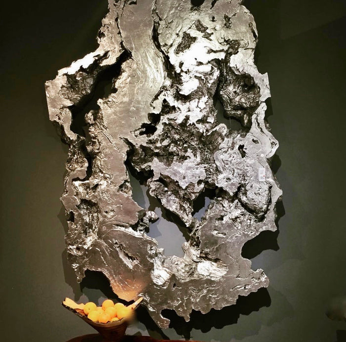 Silver Leaf Wood Root Wall Sculpture