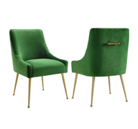 Prado Green Velvet With Gold Frame Chair - Luxury Living Collection