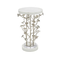 Bushnell Marble And Brushed Nickel Branch Martini Table - Luxury Living Collection