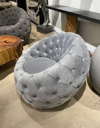 Harper Silver Grey Velvet Accent Chair
