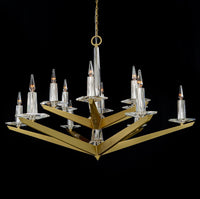 Abbey Crystal & Brass Twelve-Light Chandelier - Luxury Living Collection