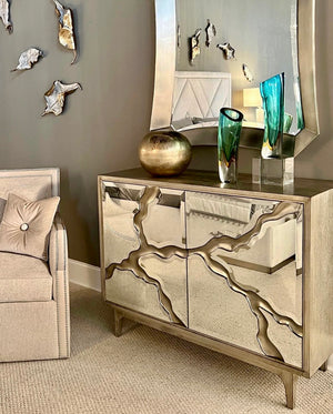 Mayan Silver Cabinet - Luxury Living Collection
