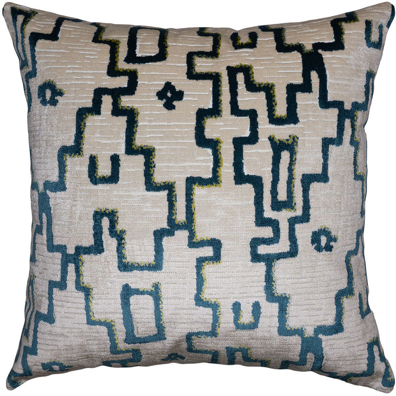 Teal Path Throw Pillow Cover - Designer Collection