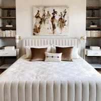 Cassie Cream Velvet Bed - Luxury Living Collection