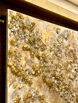 Golden Glass Fragments Painting - Luxury Living Collection