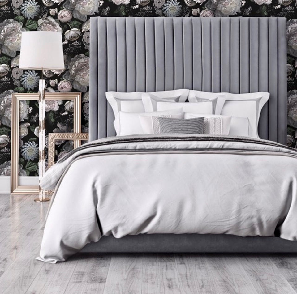 Leili Grey Velvet Bed - Luxury Living Collection