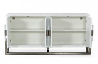 Sonoma Modern White Gloss & Stainless Steel Buffet