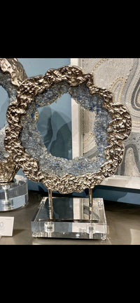 Nickel & Blue Sculpture - Luxury Living Collection
