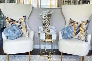 Versailles Cream Velvet Wingback Chair - Luxury Living Collection