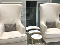 Rolf Cream Tall Tufted Back Chair  - Luxury Living Collection