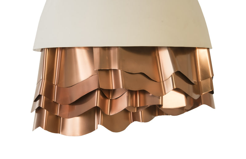 Shuffle White with Copper Wall Chandelier