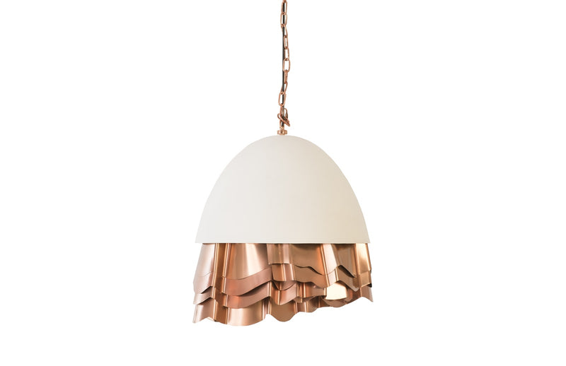Shuffle White with Copper Wall Chandelier