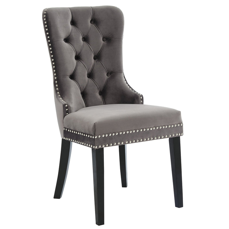 Macie Grey Velvet Side Chairs (Set of 2)