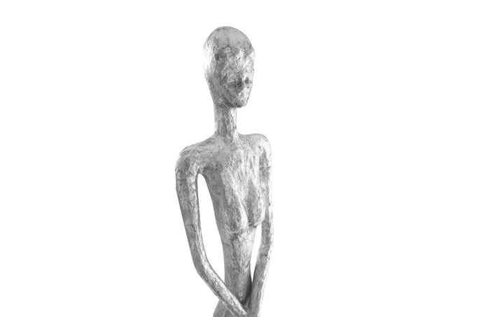 Thin Female Silver Leaf Sculpture