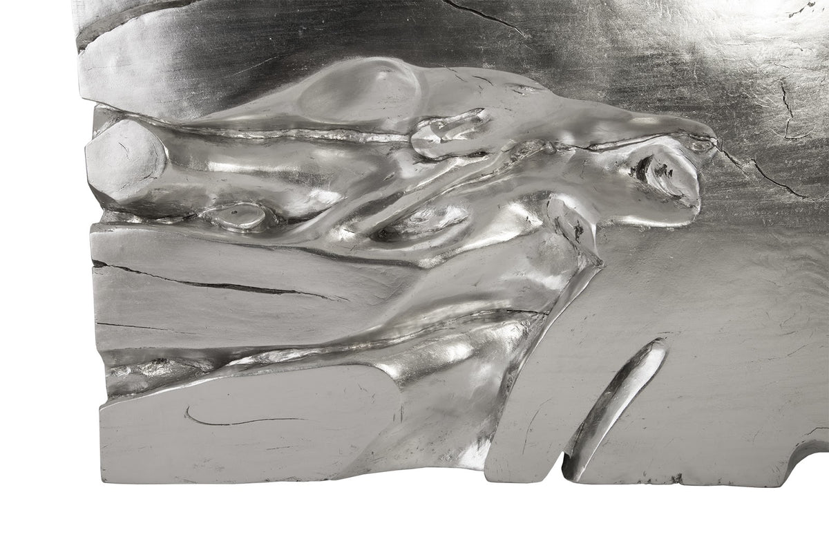 Freedom Silver Leaf Pattern Wall Sculpture