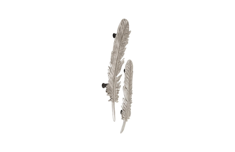 Silver Feather Wall Sculpture (Set of Two)