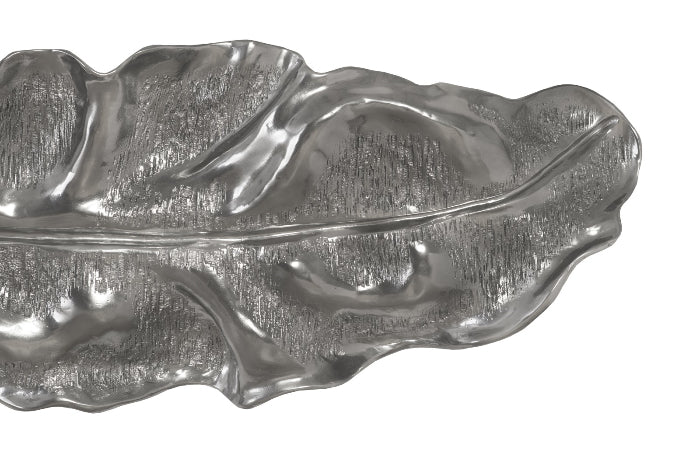 Liquid Silver Petiole Leaf Colossal Wall Sculpture I