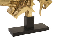 Gold Leaf Cast Teak Sculpture