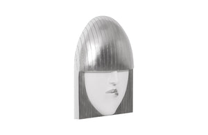 Silver Leaf Pouting Face Wall Sculpture