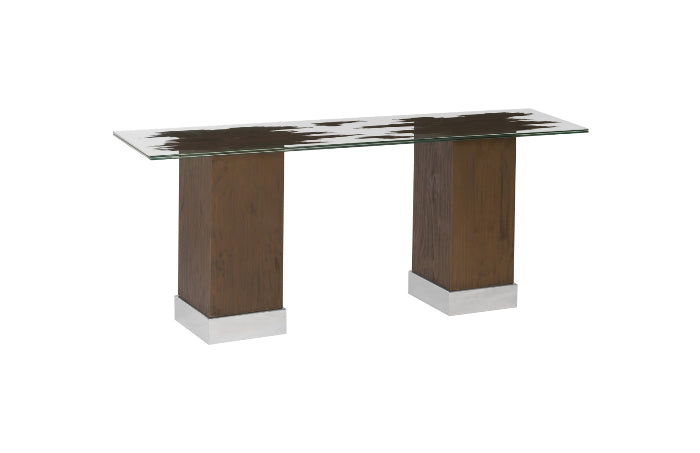Drift Console Table with Glass Top