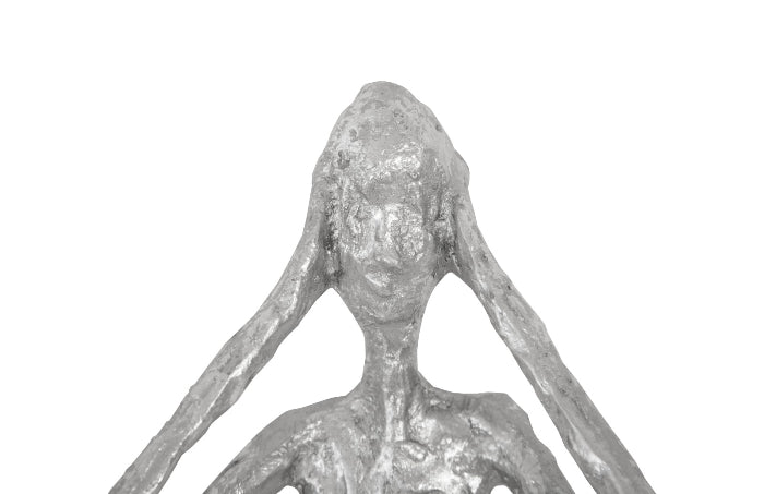 Silver Speak/See/Hear No Evil Wall Sculptures (Set of Three)